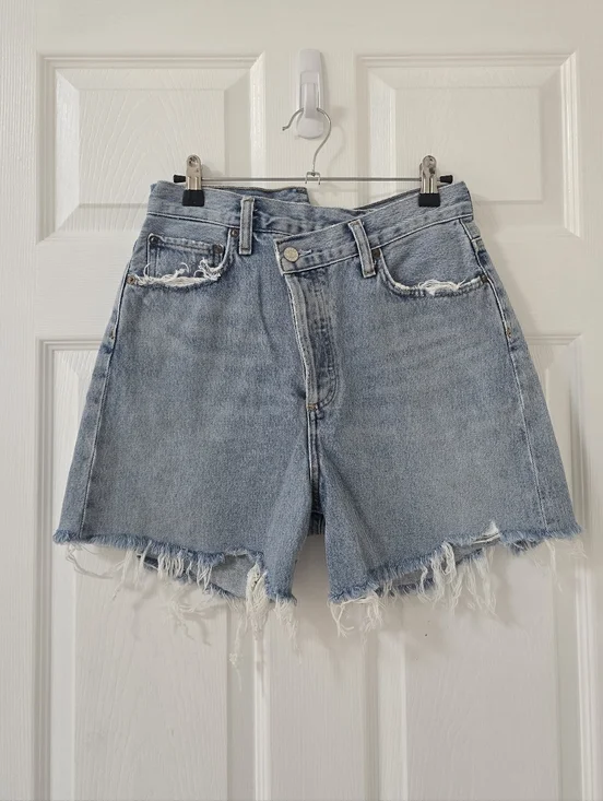 Agolde Criss Cross Denim Shorts In Symbol Size 26 - Picture 5 of 9